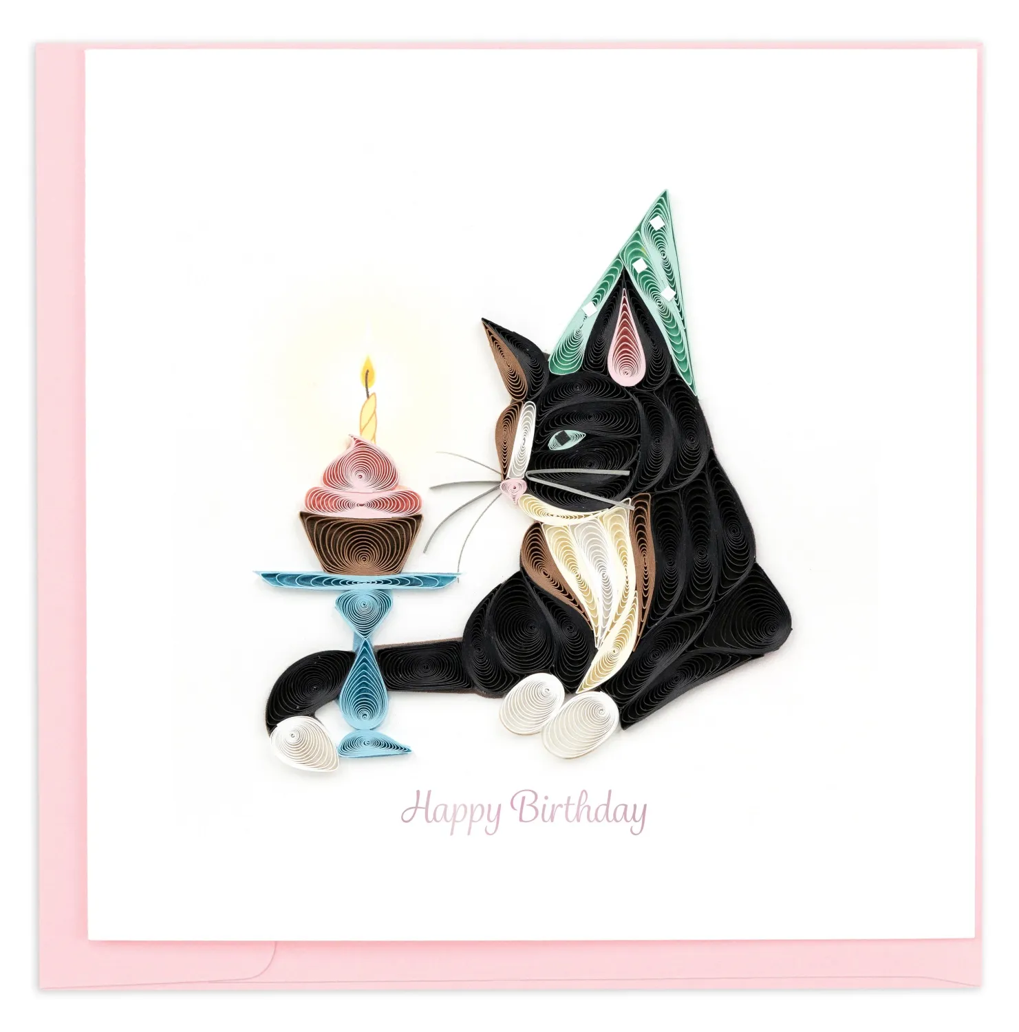 Birthday Cat Quilled Card