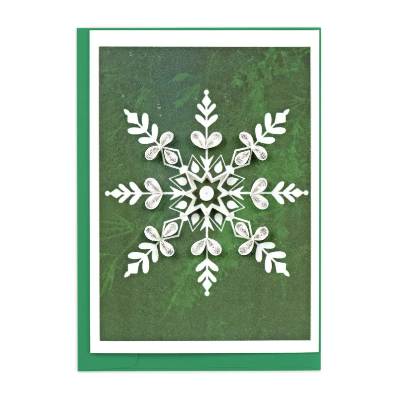Snowflake on Pine Quilled Gift Enclosure Card
