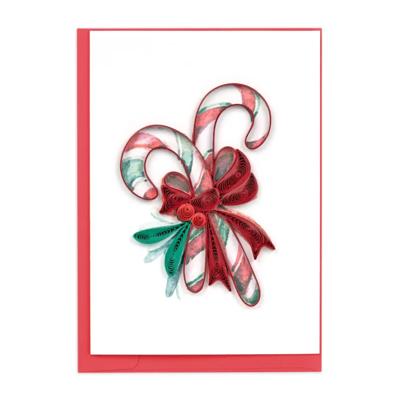 Candy Canes Quilled Gift Enclosure Card
