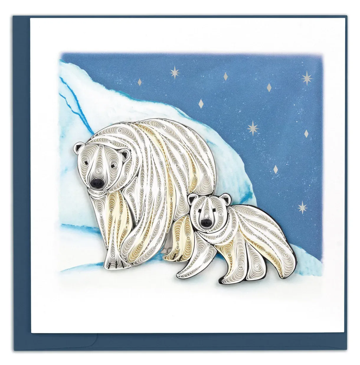 Polar Bears Quilled Card