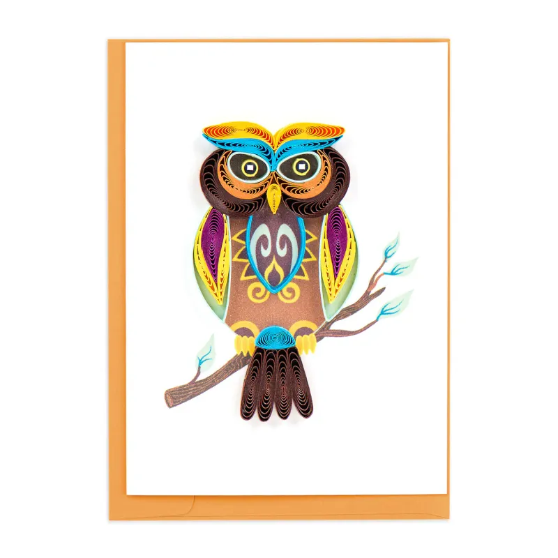 Decorative Owl Quilled Gift Enclosure Card