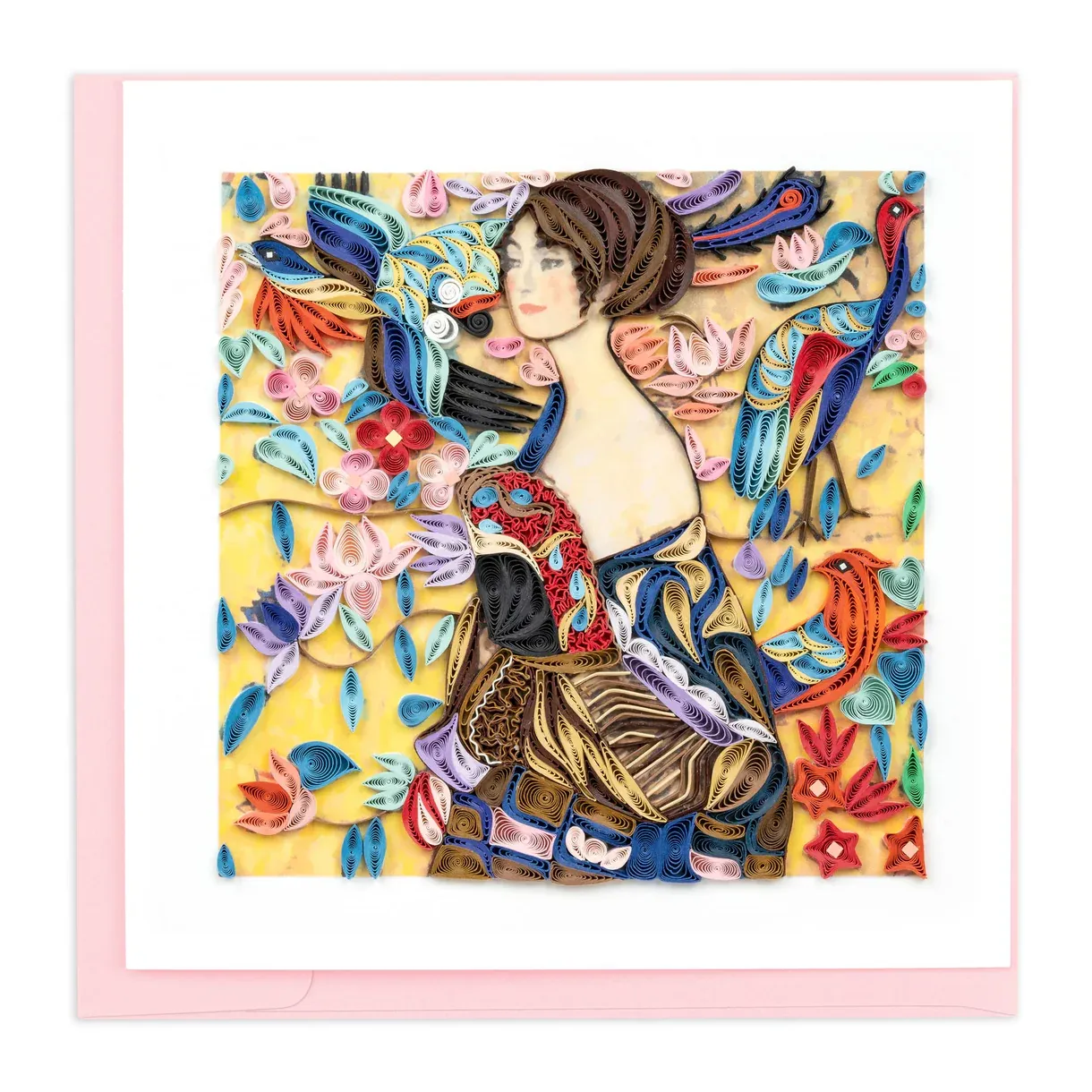 Artist Series Lady w/Fan Quilled Card