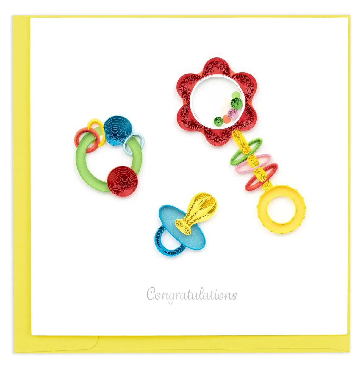 Baby Rattles Quilled Card