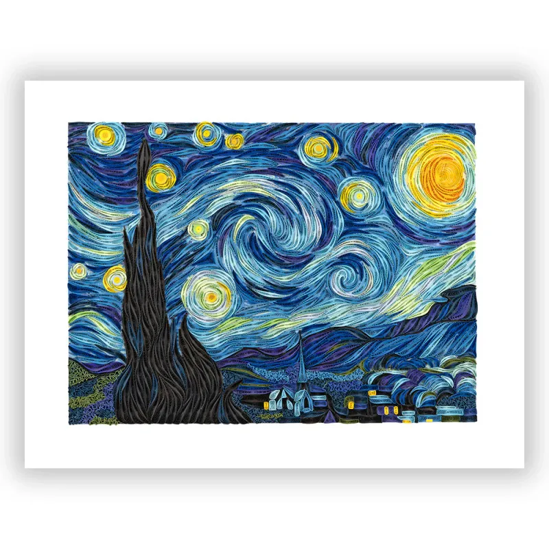 Artist Series Starry Night Quilled Wall Art 15x11