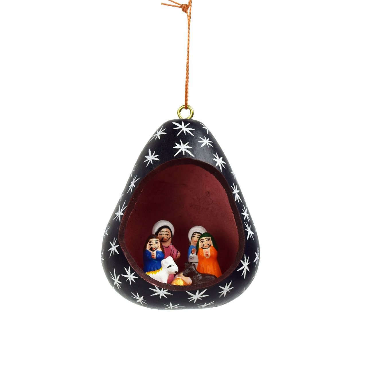 Sunrise Nativity Gourd Ornament