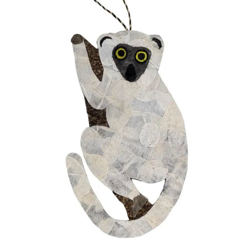 Silky Sifaka Lemur Wild Silk Ornament
