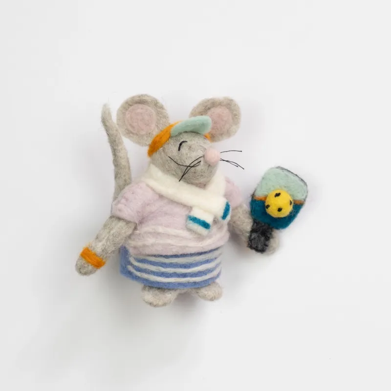 Pickleball Mouse Felt Ornament