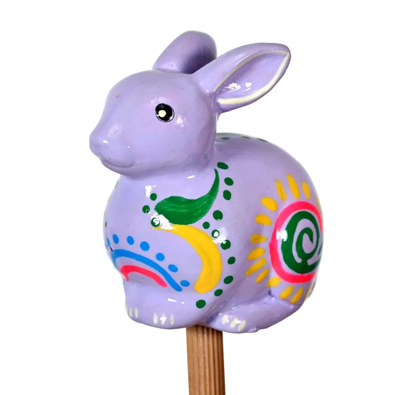 Confetti Ceramic Bunny Plant Stake