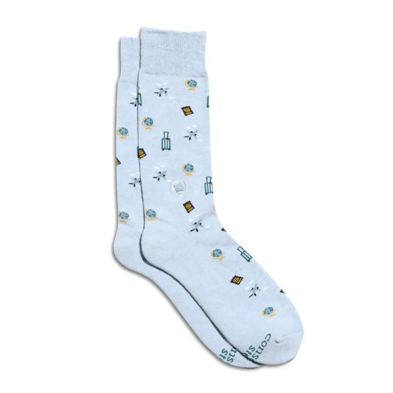 Crew Socks That Give Books Blue Travel