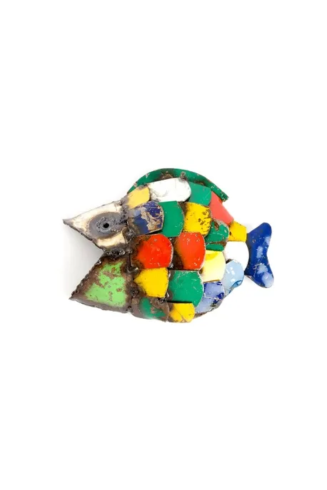 Recycled Metal Colorful Fish Small