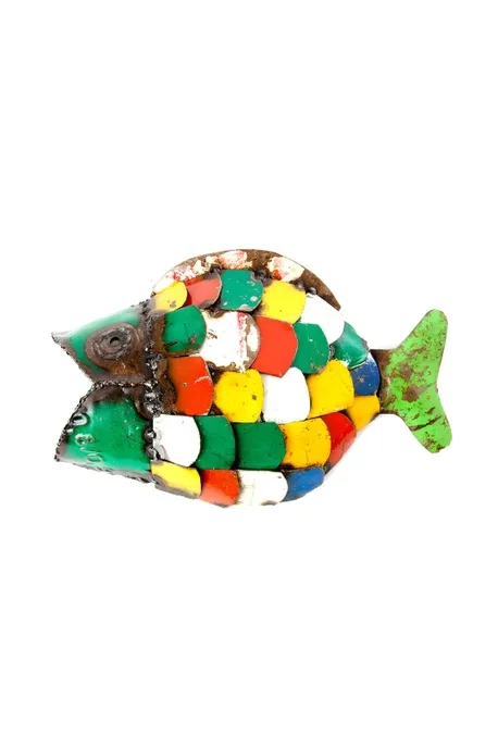 Recycled Metal Colorful Fish Medium