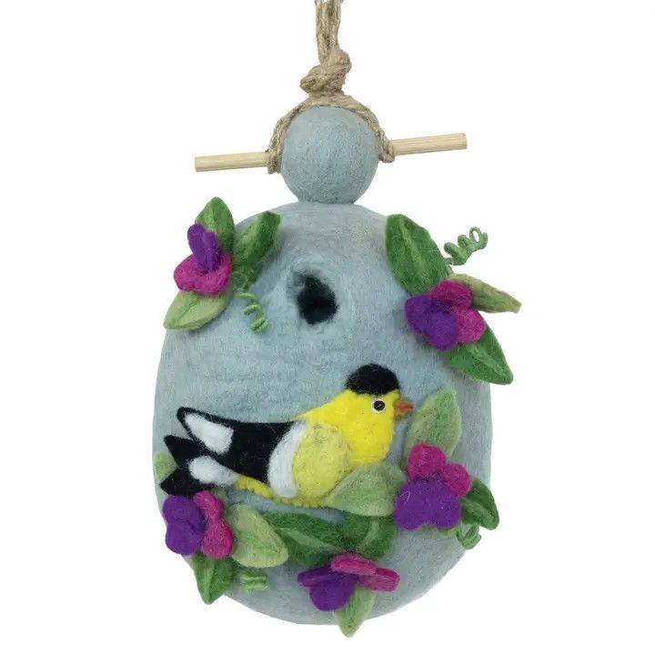 Sweetpea Goldfinch Felted Birdhouse