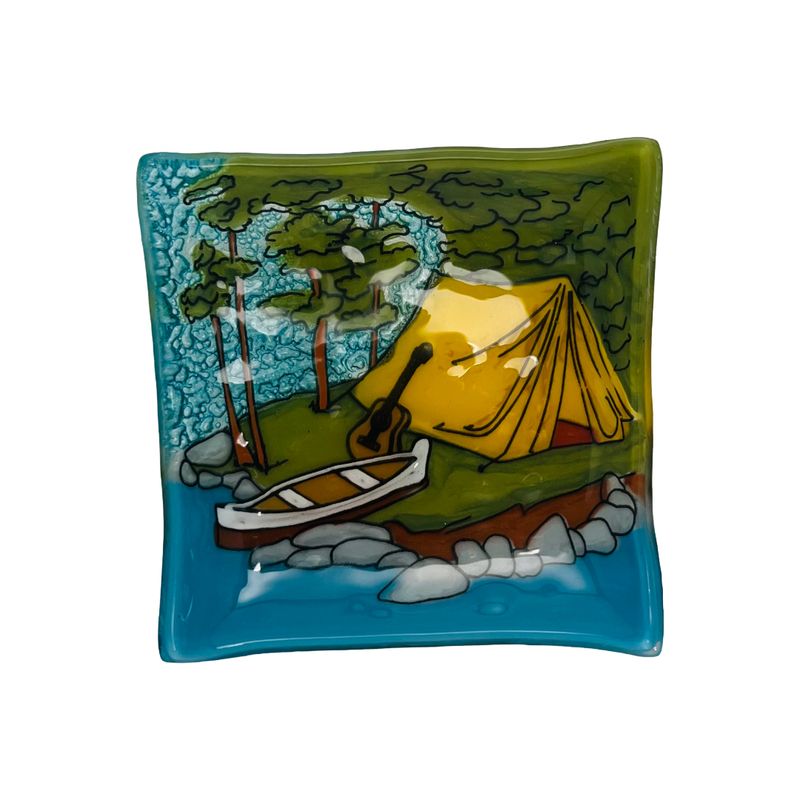 Tent Camping Experience Glass Dish
