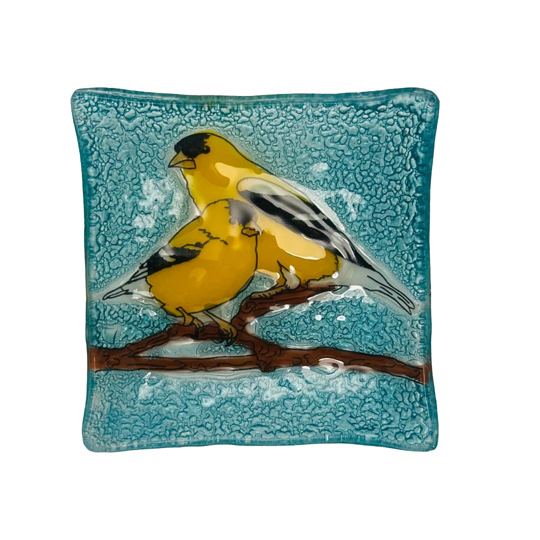 Goldfinch Glass Dish