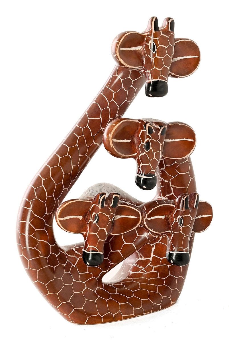 Soapstone Giraffe Family of Four