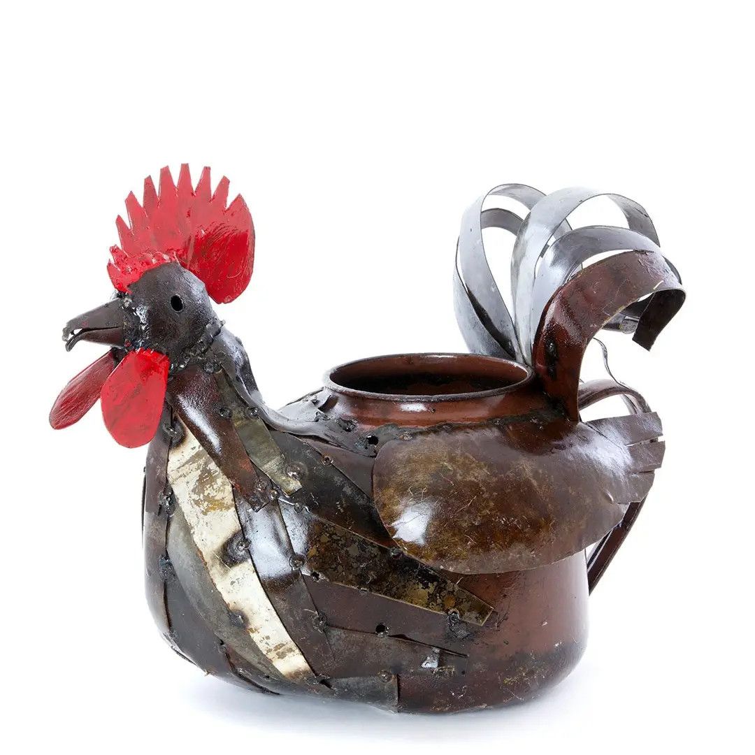 Sitting Rooster Teapot Planter