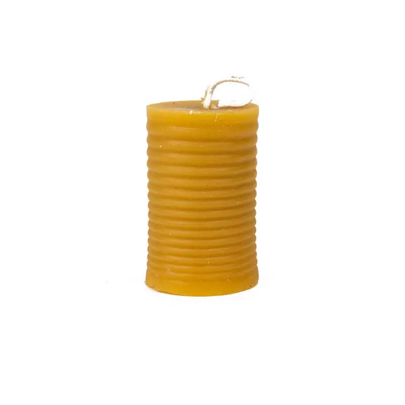 Beeswax Ribbed Pillar Candle