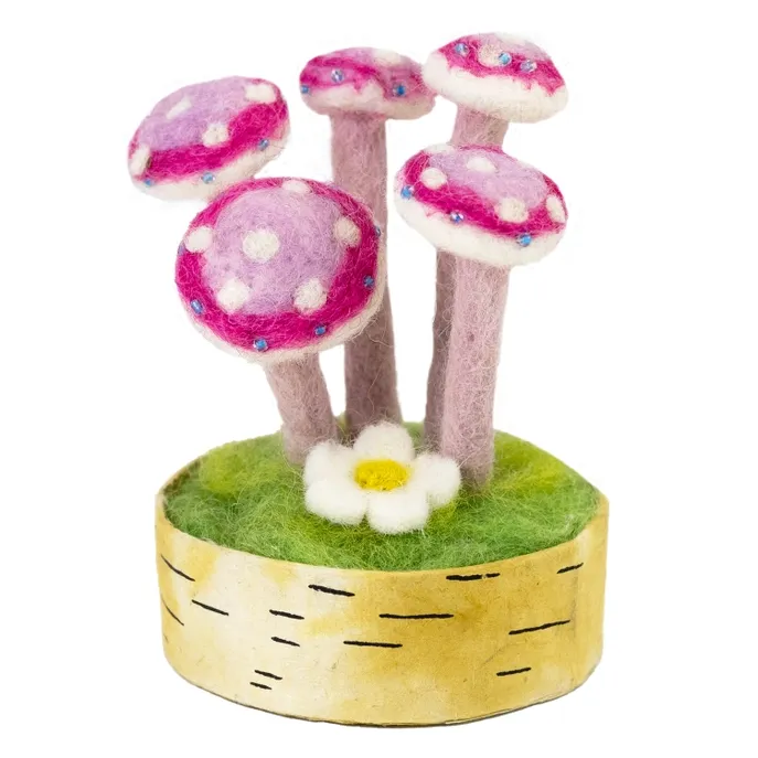 Pink Lady Felted Mushroom