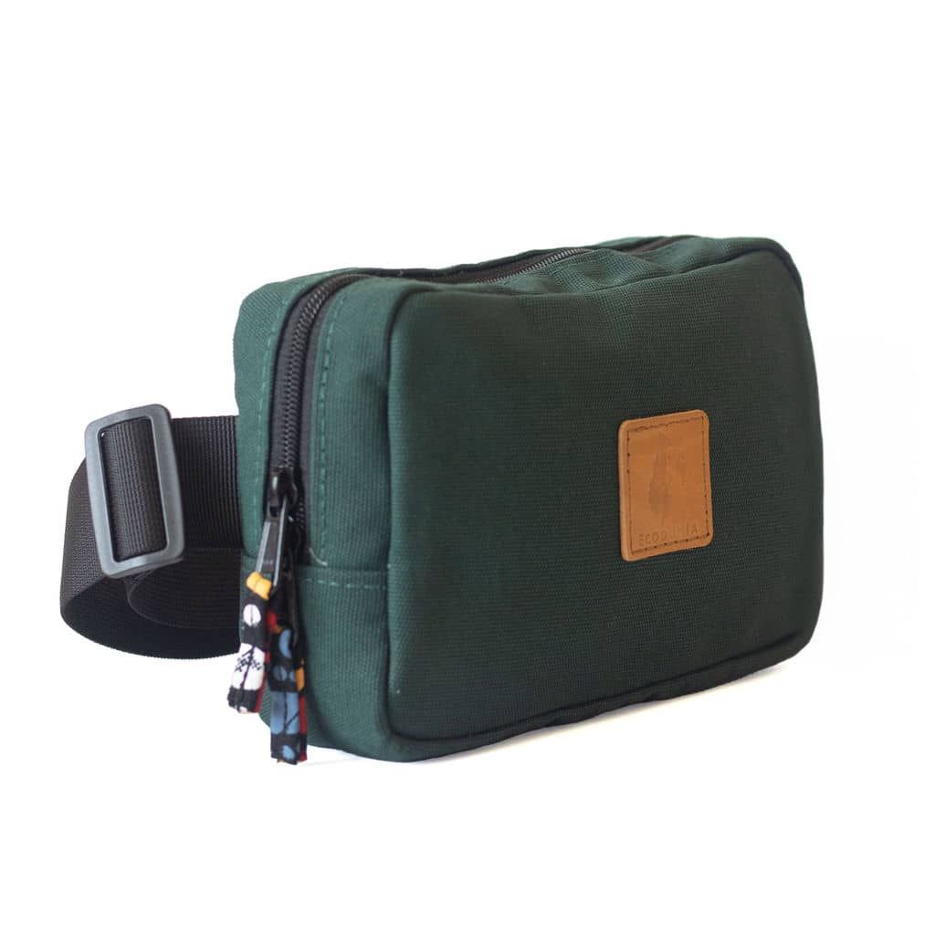 Canvas Crossbody Belt Bag - Forest Green