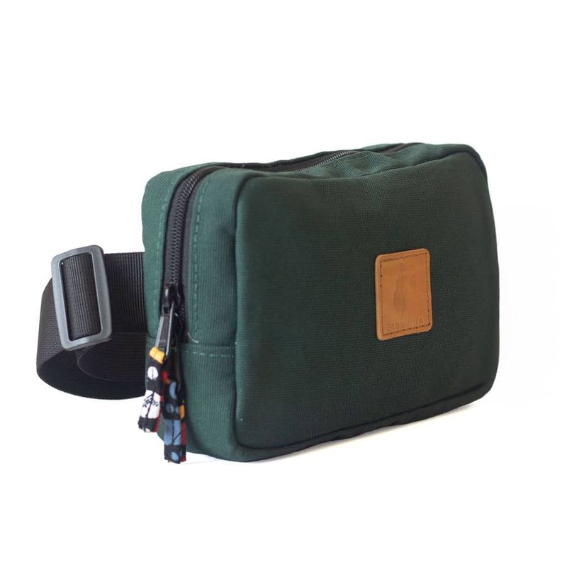 Canvas Crossbody Belt Bag - Forest Green