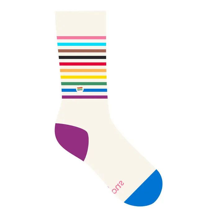 Crew Socks That Save LGBTQ Lives Beige Pride, Size: Small