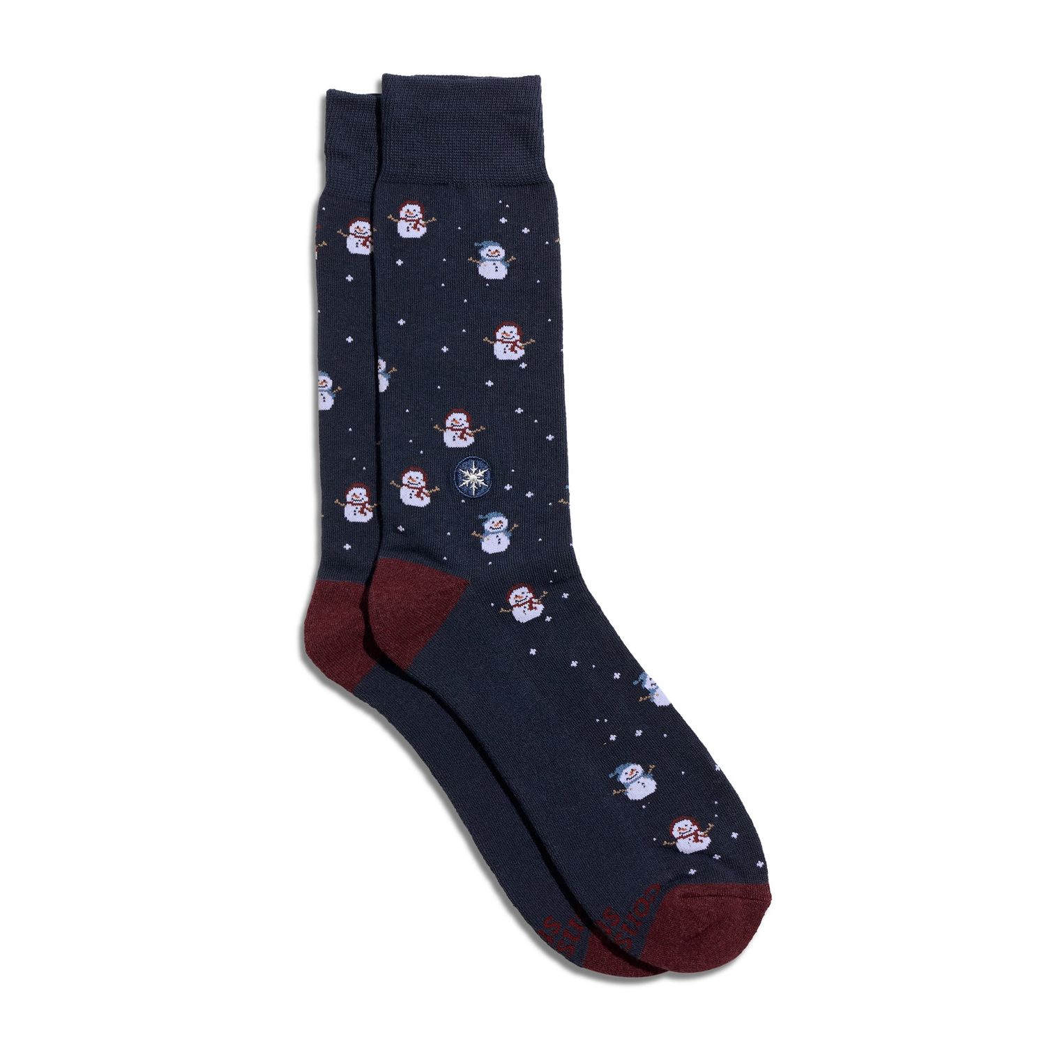 Crew Socks That Give Water Navy Snowmen, Size: Small
