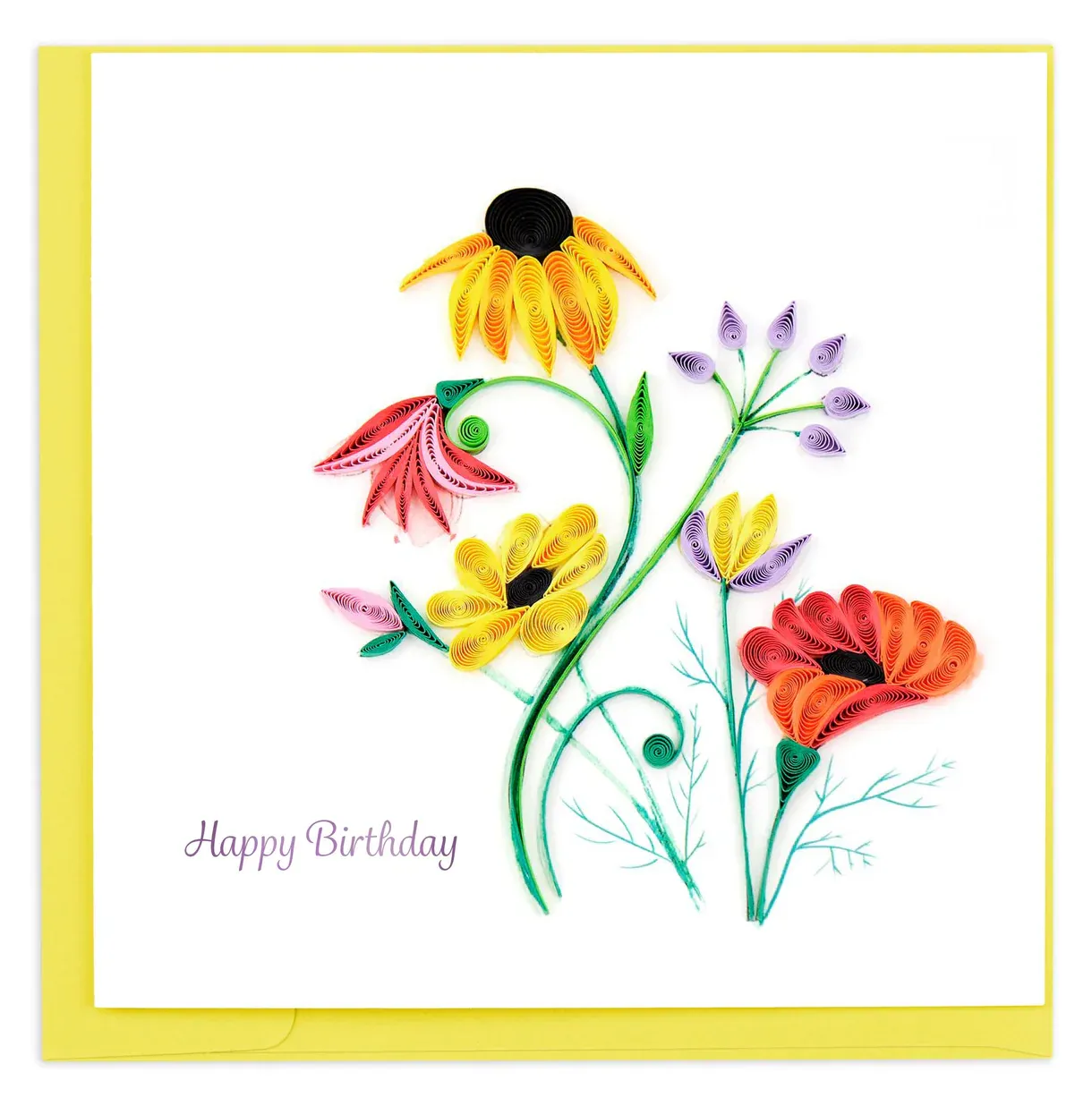 Wildflower Birthday Blooms Quilled Card