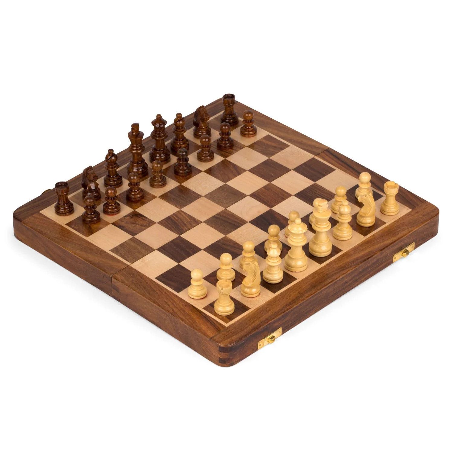 Folding Wooden Chess Set with Storage