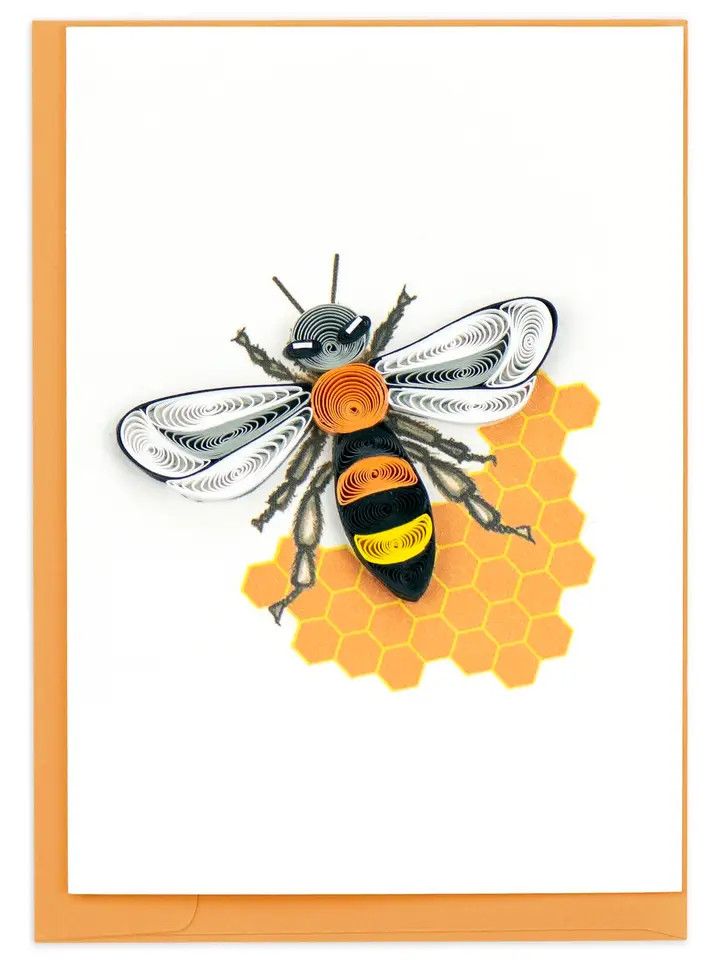 Honey Bee Quilled Gift Enclosure Card