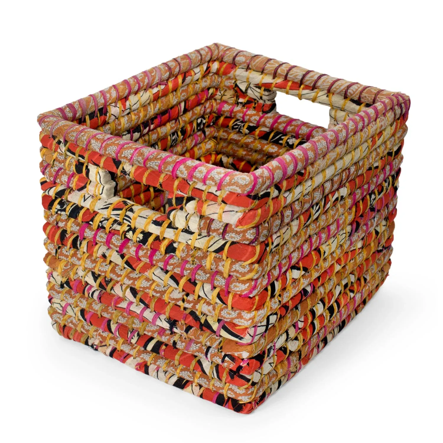 Recycled Sari Storage Basket - Large