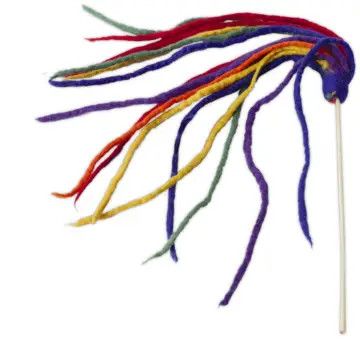 Rainbow Multi Strand Felt Cat Teaser