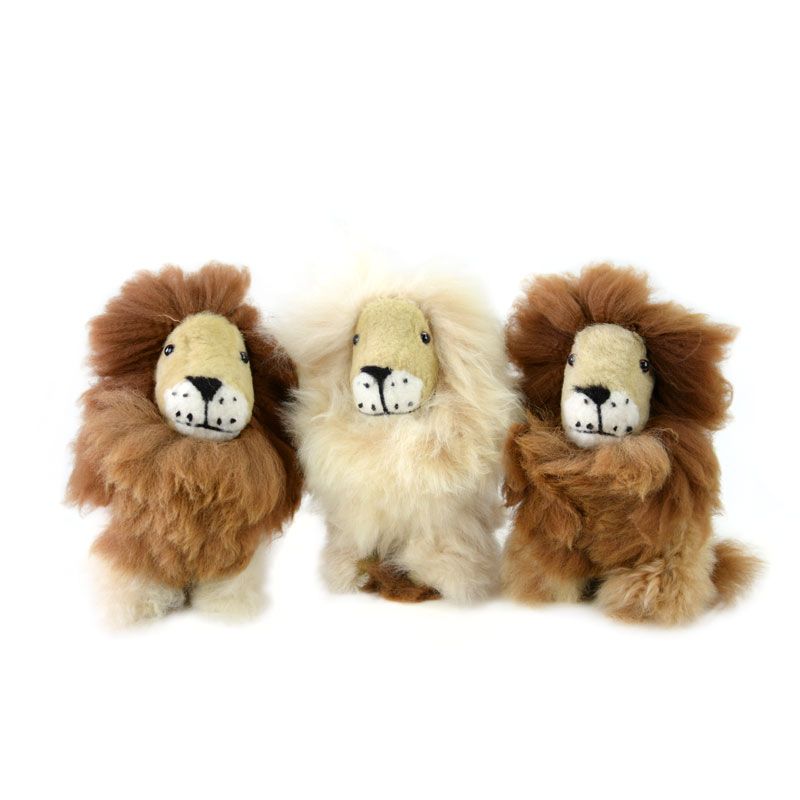 Alpaca Fur Lion Color Choices - light brown fur with light or dark brown mane.