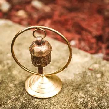 Copper Coated Hand Tuned Bell Mini #1 on Stand