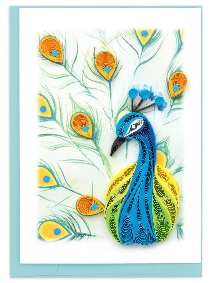 Peacock Quilled Gift Enclosure Card