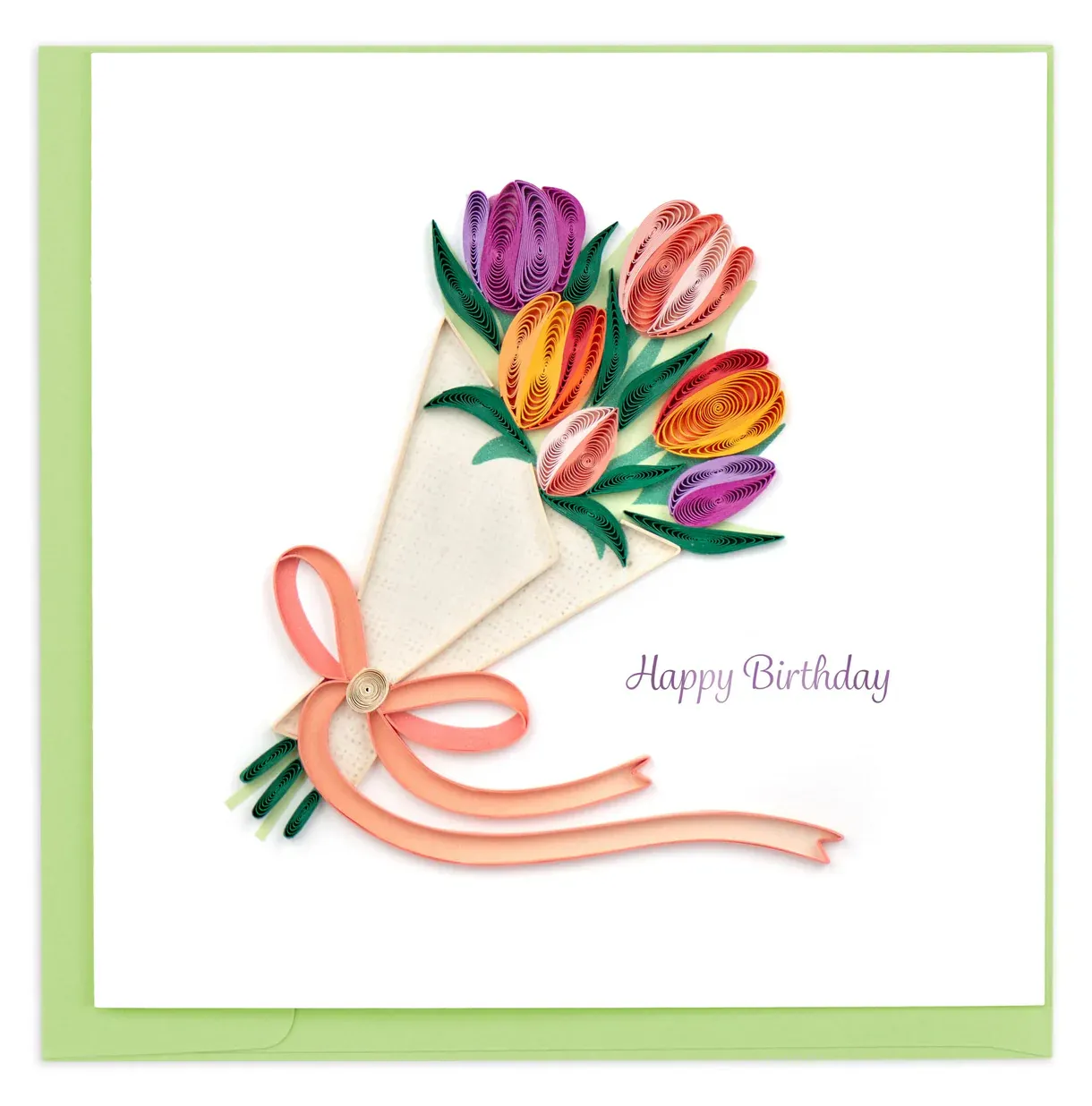 Birthday Tulip Bouquet Quilled Card