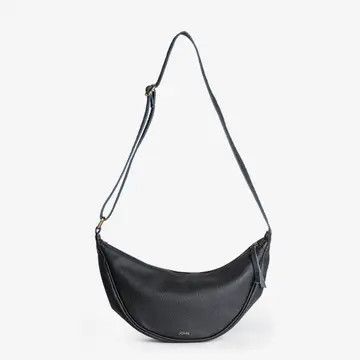 Moon Sling Bag Black Leather