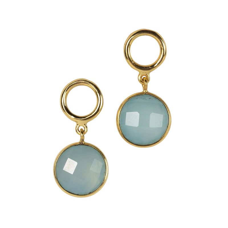 Chalcedony Drop Stud Earrings