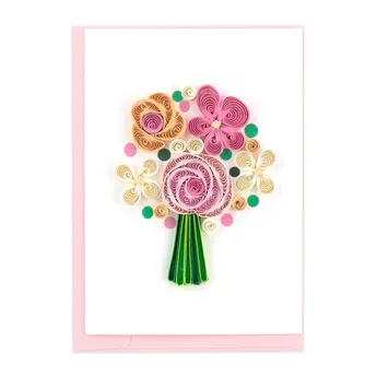 Flower Bouquet Quilled Gift Enclosure Card