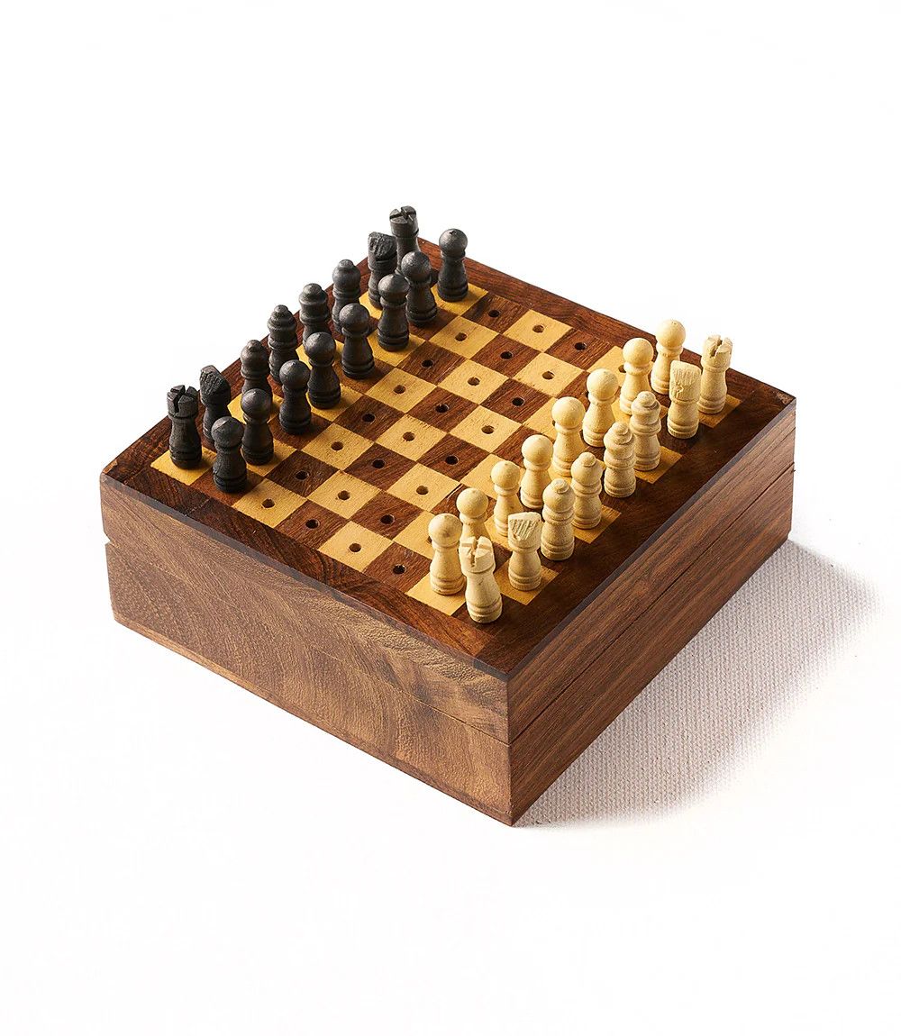 Sheesham Wood Travel Chess Set