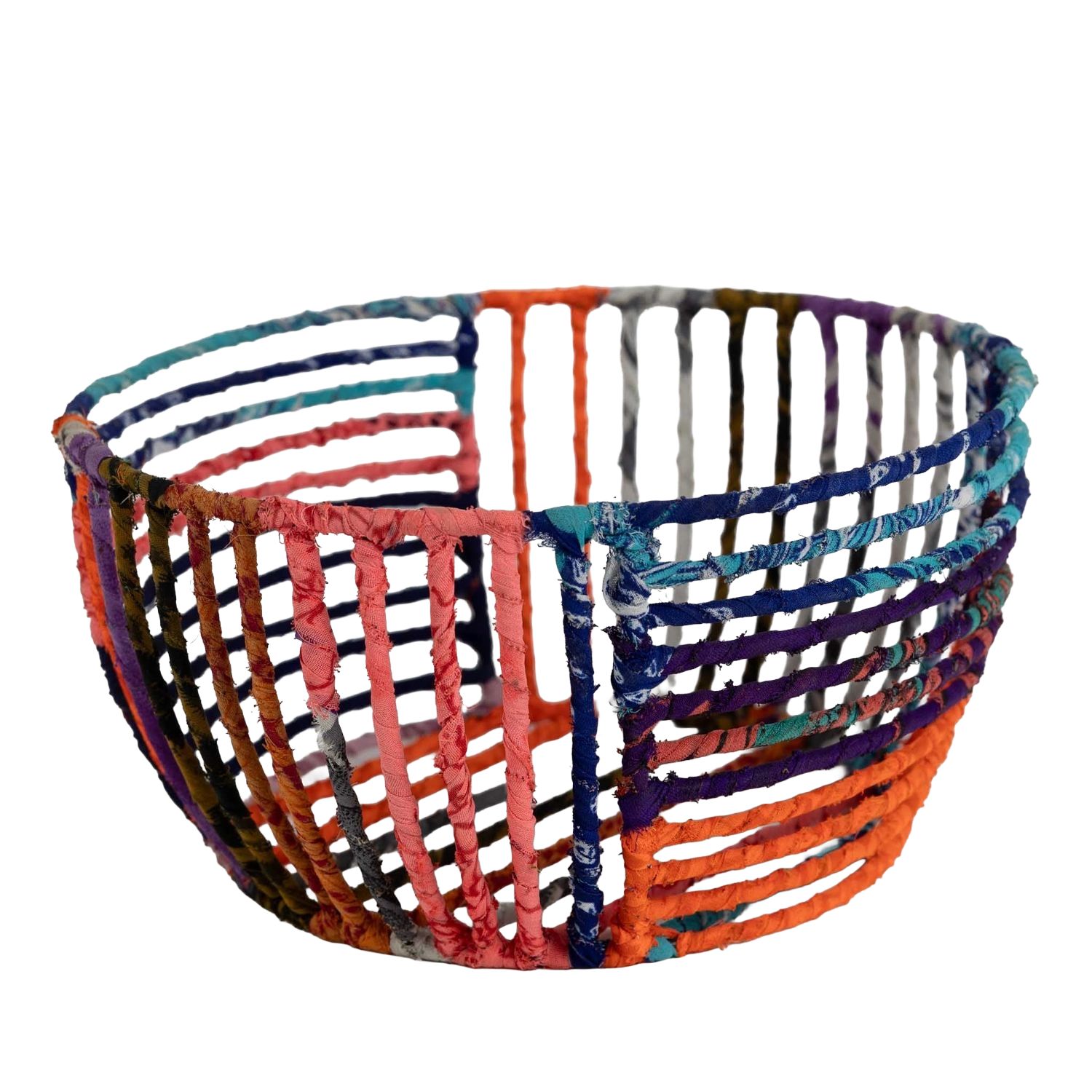 Sari Wrapped Wire Basket