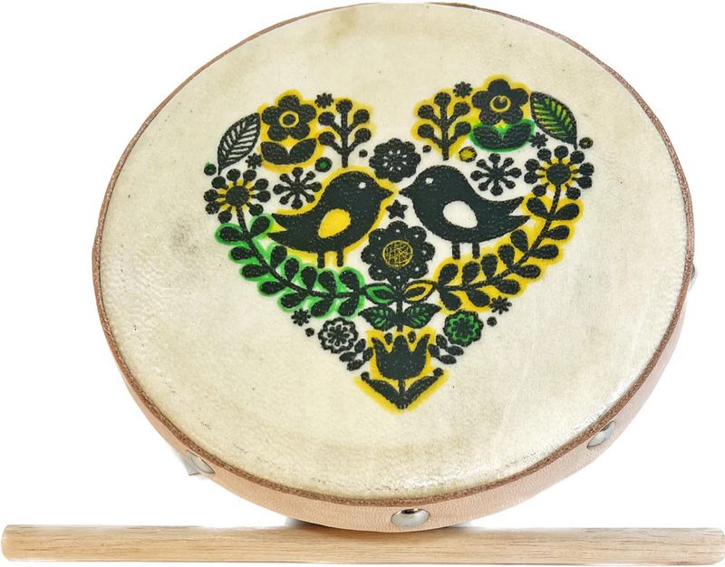 Love Birds Frame Drum