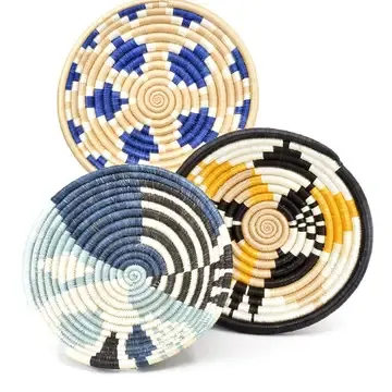 Basket Rwandan Fruit &amp; Grain Assorted Colors &amp; Patterens
