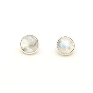 Full Moonstone Earrings Studs
