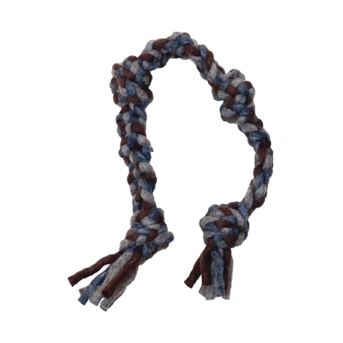 Natural &amp; Grey Felt Knotted Pull Dog Toy 26"