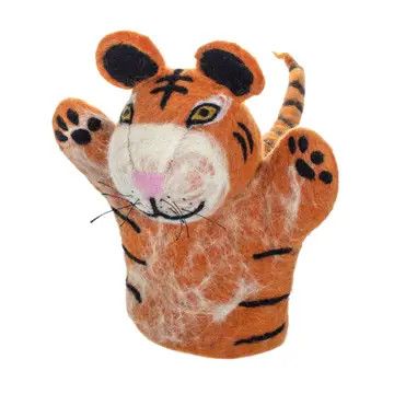 Tiger Felted Hand Puppet