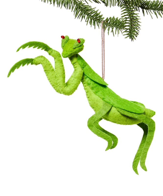 Praying Mantis Felted Ornament