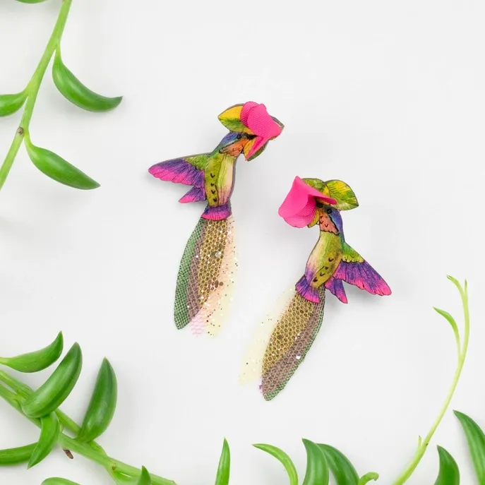 Hummingbird Gourd Post Earrings