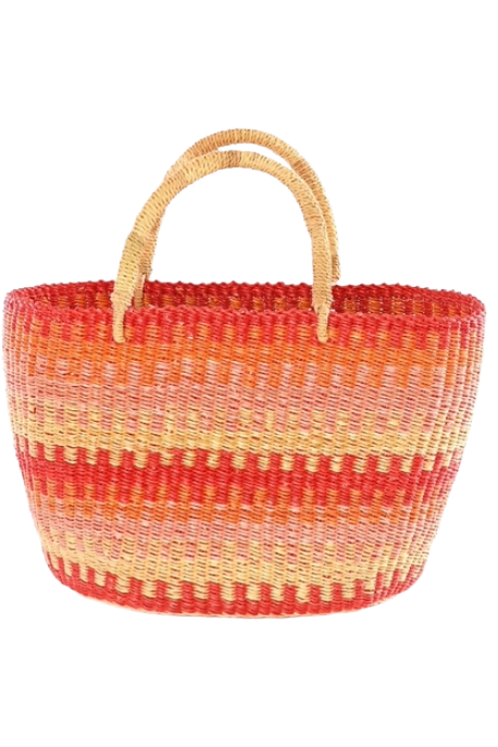 Basket Tote Elephant Grass Accra Sunset