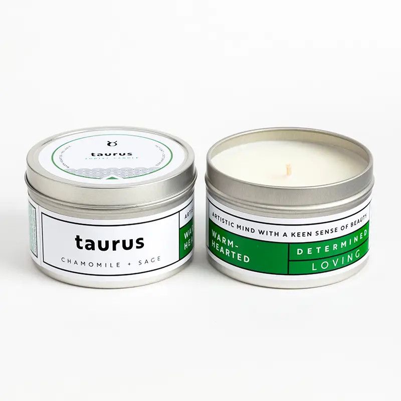 Taurus Zodiac Candle Chamomile + Sage