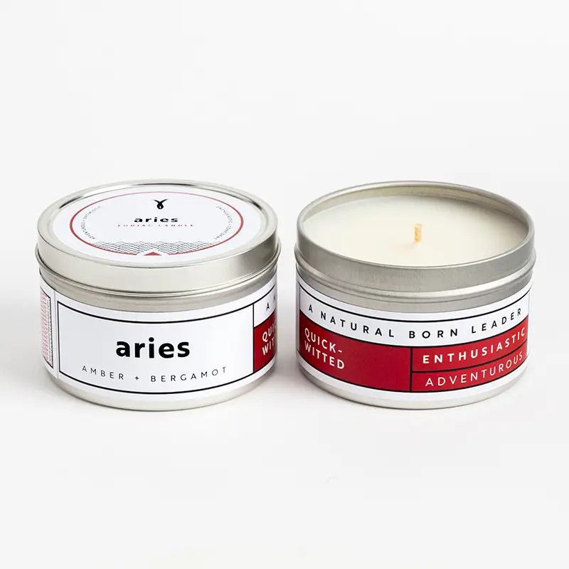 Aries Zodiac Candle Amber + Bergamot